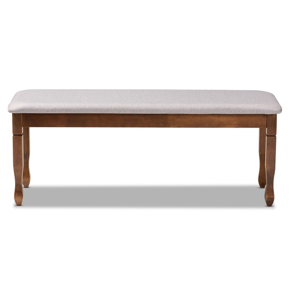 Baxton Studio Baxton Studio Corey Modern Upholstered Dining Bench with Wood Legs for Stylish Entryway Seating Grey Walnut RH039-Grey/Walnut-Dining Bench