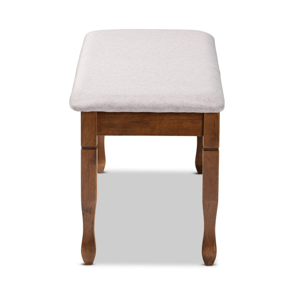 Baxton Studio Baxton Studio Corey Modern Upholstered Dining Bench with Wood Legs for Stylish Entryway Seating Grey Walnut RH039-Grey/Walnut-Dining Bench