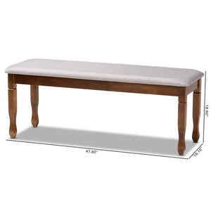 Baxton Studio Baxton Studio Corey Modern Upholstered Dining Bench with Wood Legs for Stylish Entryway Seating Grey Walnut RH039-Grey/Walnut-Dining Bench