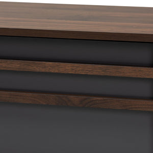 Baxton Studio Baxton Studio Naoki Modern Two-Tone Grey & Walnut TV Stand with Drop-Down Storage & Cable Management LV15TV15130-Columbia/Dark Grey-TV
