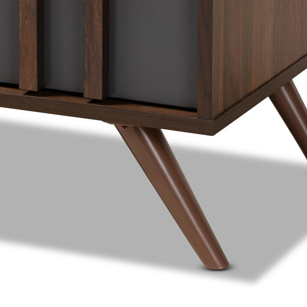 Baxton Studio Baxton Studio Naoki Modern 6-Drawer Dresser in Two-Tone Grey & Walnut, Stylish Mid-Century Design LV15COD15231-Columbia/Dark Grey-6DW-Dresser