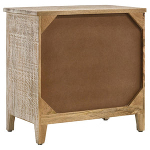 English Elm Kenzie Solid Mango Wood Cabinet with Carved Mandala Drawers in Whitewash Boho Finish B062P447820