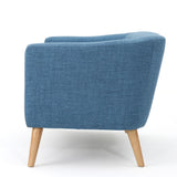 Christopher Knight Home® - Noble House - Bridie Muted Blue Fabric Mid Century Modern Loveseat