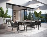 Capri Dining Armchair - Natural - Gracebay Grey 109476 Sunpan