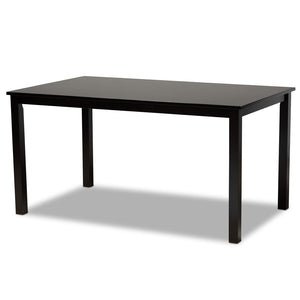 Baxton Studio Baxton Gabriel 6-Piece Dining Set: Modern Grey Upholstered Chairs & Dark Brown Wood Table for Style RH335C-Grey/Dark Brown-6PC Dining Set