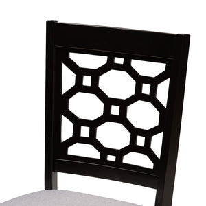 Baxton Studio Baxton Studio Peter 4-Piece Dining Chair Set - Contemporary Comfort with Stylish Cut-Out Detail Grey RH335C-Grey/Dark Brown-DC-4PK