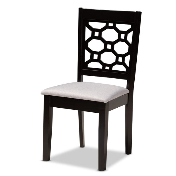 Baxton Studio Baxton Studio 5-Piece Modern Dining Set with Grey Upholstered Chairs & Dark Brown Table for Comfort RH335C-Grey/Dark Brown-5PC Dining Set
