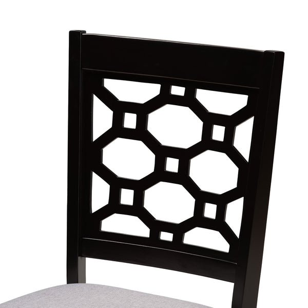 Baxton Studio Baxton Studio 5-Piece Modern Dining Set with Grey Upholstered Chairs & Dark Brown Table for Comfort RH335C-Grey/Dark Brown-5PC Dining Set