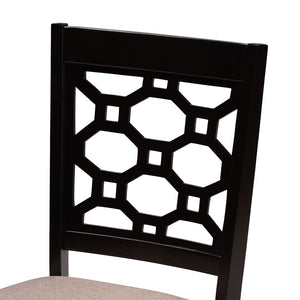 Baxton Studio Baxton Gabriel 6-Piece Dining Set - Modern Sand Upholstered Chairs & Dark Brown Table for Stylish Dining RH335C-Sand/Dark Brown-6PC Dining Set