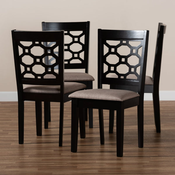 Baxton Studio Baxton Studio Peter 4-Piece Dining Chair Set - Contemporary Comfort with Stylish Cut-Out Detail Sand RH335C-Sand/Dark Brown-DC-4PK