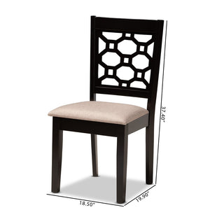 Baxton Studio Baxton Studio Peter 4-Piece Dining Chair Set - Contemporary Comfort with Stylish Cut-Out Detail Sand RH335C-Sand/Dark Brown-DC-4PK