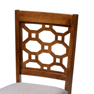 Baxton Studio Baxton Studio Peter 4-Piece Dining Chair Set in Grey Fabric & Walnut Brown Wood - Modern Elegance! RH335C-Grey/Walnut-DC-4PK