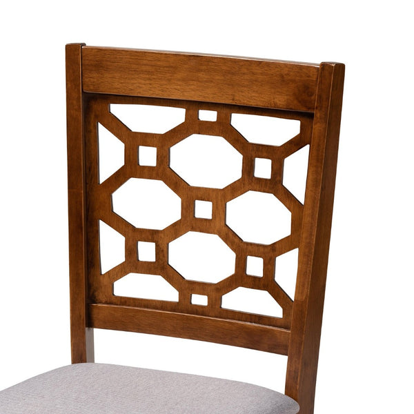 Baxton Studio Baxton Studio Peter 4-Piece Dining Chair Set in Grey Fabric & Walnut Brown Wood - Modern Elegance! RH335C-Grey/Walnut-DC-4PK
