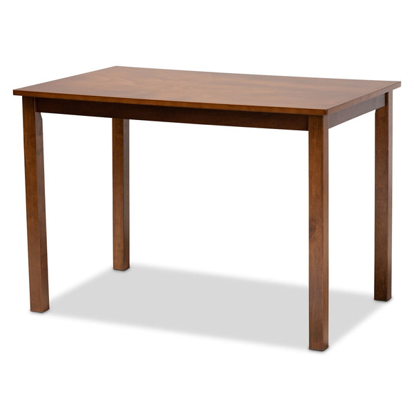 Baxton Studio Baxton Henry Modern 5-Piece Dining Set - Grey Upholstered Chairs & Walnut Brown Table for Stylish Dining RH335C-Grey/Walnut-5PC Dining Set