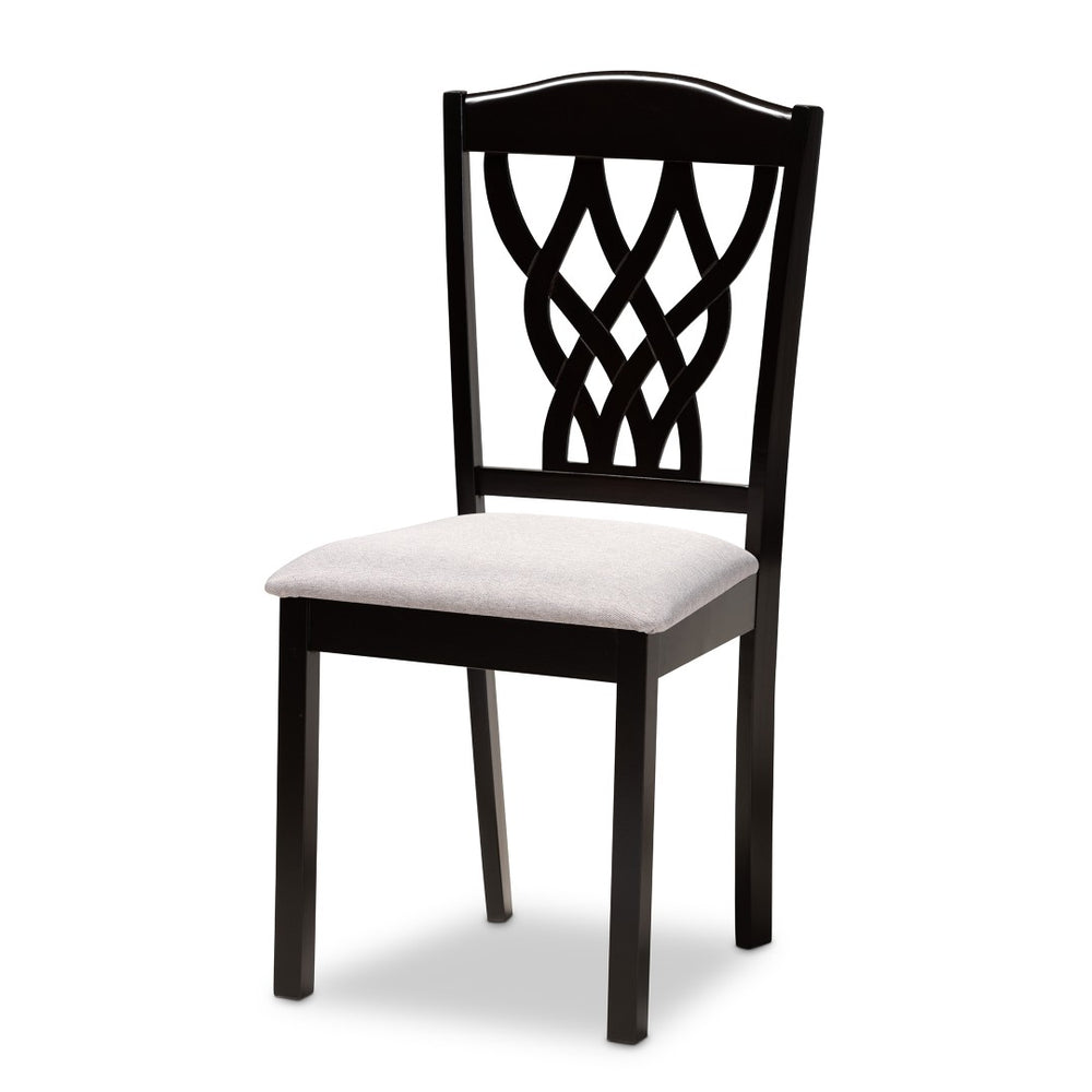 Baxton Studio Baxton Studio Salem 7-Piece Dining Set - Modern Grey Upholstered Chairs & Dark Brown Table for Style RH1017C-Grey/Dark Brown-7PC Dining Set