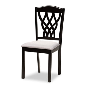 Baxton Studio Baxton Studio Salem 7-Piece Dining Set - Modern Grey Upholstered Chairs & Dark Brown Table for Style RH1017C-Grey/Dark Brown-7PC Dining Set