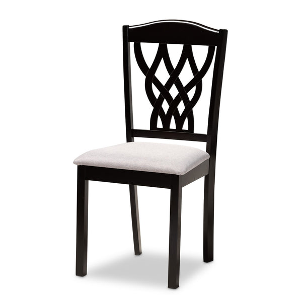 Baxton Studio Baxton Studio Salem 7-Piece Dining Set - Modern Grey Upholstered Chairs & Dark Brown Table for Style RH1017C-Grey/Dark Brown-7PC Dining Set