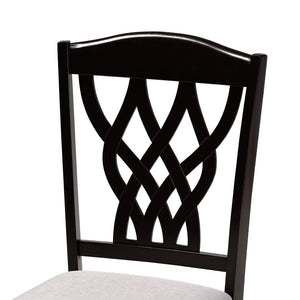 Baxton Studio Baxton Studio Salem 7-Piece Dining Set - Modern Grey Upholstered Chairs & Dark Brown Table for Style RH1017C-Grey/Dark Brown-7PC Dining Set