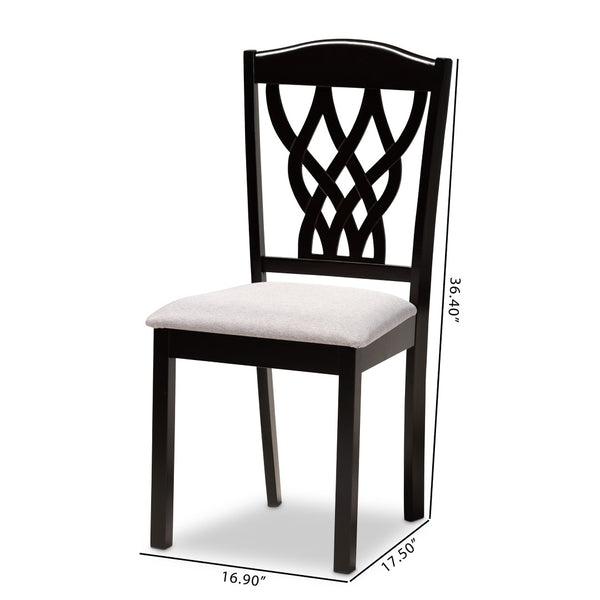 Baxton Studio Baxton Studio Modern Dining Chair Set – Stylish, Comfortable Upholstered Seating for Cozy Spaces Delilah Grey RH1017C-Grey/Dark Brown-DC-2PK