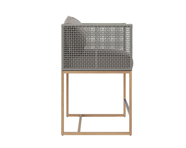 Sunpan Crete Outdoor Counter Stool Teak and Rope Weave Design for Kitchen or Patio 109529