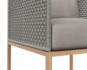 Sunpan Crete Outdoor Counter Stool Teak and Rope Weave Design for Kitchen or Patio 109529