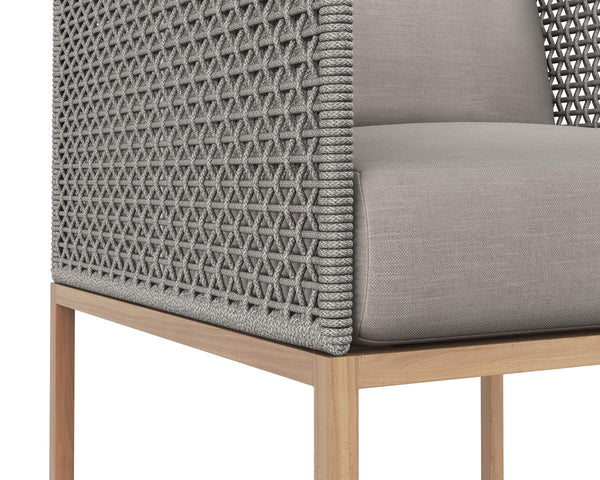 Sunpan Crete Outdoor Counter Stool Teak and Rope Weave Design for Kitchen or Patio 109529