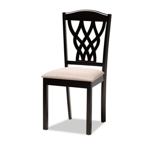 Baxton Studio Baxton Studio Salem 7-Piece Dining Set: Modern Sand Upholstered Chairs & Dark Brown Wood Table RH1017C-Sand/Dark Brown-7PC Dining Set