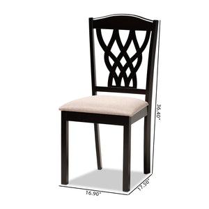 Baxton Studio Baxton Studio Modern Dining Chair Set – Stylish, Comfortable Upholstered Seating for Cozy Spaces Delilah Sand RH1017C-Sand/Dark Brown-DC-2PK