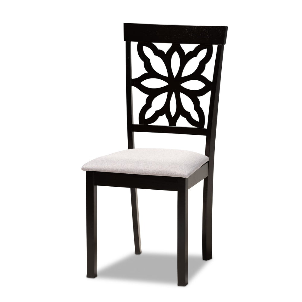 Baxton Studio Baxton Studio Dallas 7-Piece Dining Set: Modern Grey Upholstered Chairs & Dark Brown Table Ensemble RH1019C-Grey/Dark Brown-7PC Dining Set