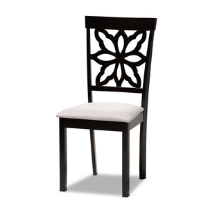 Baxton Studio Baxton Studio Dallas 7-Piece Dining Set: Modern Grey Upholstered Chairs & Dark Brown Table Ensemble RH1019C-Grey/Dark Brown-7PC Dining Set