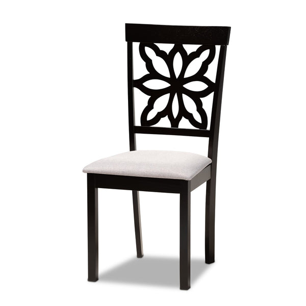 Baxton Studio Baxton Studio Dallas 7-Piece Dining Set: Modern Grey Upholstered Chairs & Dark Brown Table Ensemble RH1019C-Grey/Dark Brown-7PC Dining Set