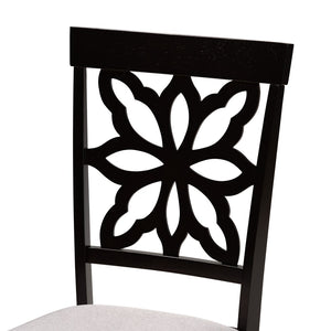 Baxton Studio Baxton Studio Dallas 7-Piece Dining Set: Modern Grey Upholstered Chairs & Dark Brown Table Ensemble RH1019C-Grey/Dark Brown-7PC Dining Set