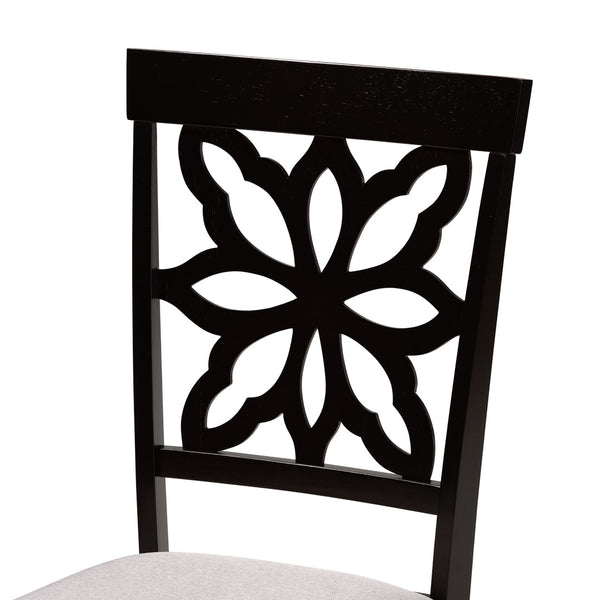 Baxton Studio Baxton Studio Dallas 7-Piece Dining Set: Modern Grey Upholstered Chairs & Dark Brown Table Ensemble RH1019C-Grey/Dark Brown-7PC Dining Set