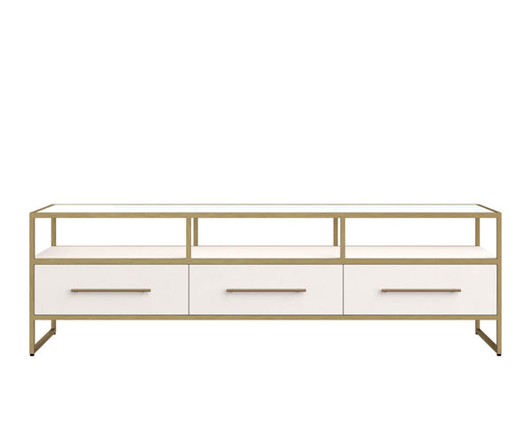 Venice Media Console and Cabinet - Oyster Shagreen 109595 Sunpan