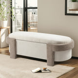 Christopher Knight Home® - Noble House - Large Versatile Storage Ottoman Bench: Spacious, Durable, And Stylish For Any Room, Off-White With Light Camel(51"*20"*17")