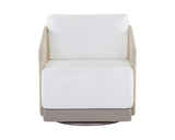 Allariz Swivel Armchair - Greige - Stinson White 109650 Sunpan