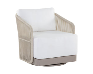 Allariz Swivel Armchair - Greige - Stinson White 109650 Sunpan