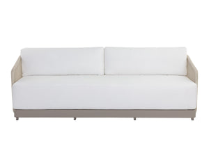 Sunpan Allariz Outdoor Sofa with Rope Weave Texture and Powder-Coated Aluminum Patio Frame 109652V