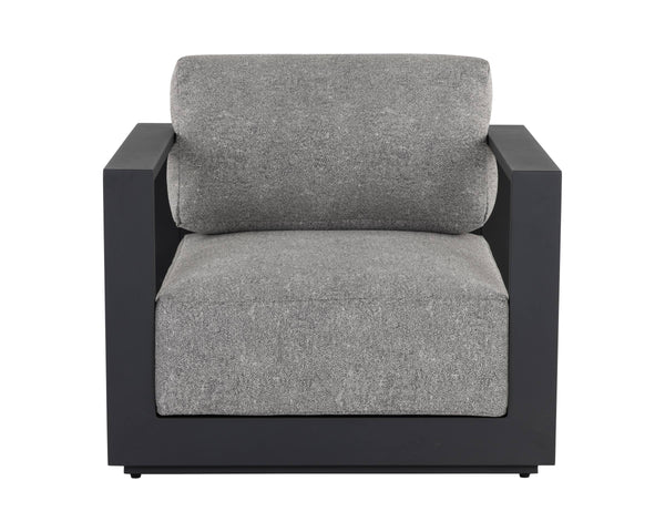 Sunpan Tavira Outdoor Armchair Powder Coated Aluminum Frame Woven Patio Lounge Seating 109655V
