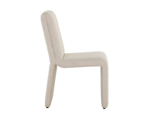 Sunpan Cascata Sculptural Linen Upholstered Dining Chair with Curved Silhouette for Modern Rooms 109692V