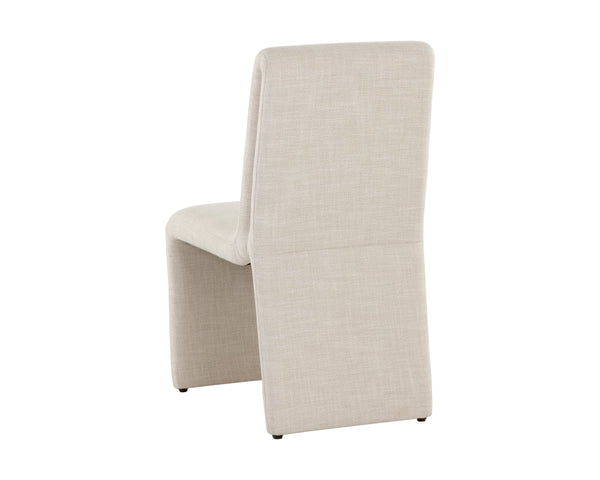 Sunpan Cascata Sculptural Linen Upholstered Dining Chair with Curved Silhouette for Modern Rooms 109692V