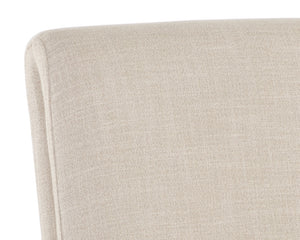 Sunpan Cascata Sculptural Linen Upholstered Dining Chair with Curved Silhouette for Modern Rooms 109692V