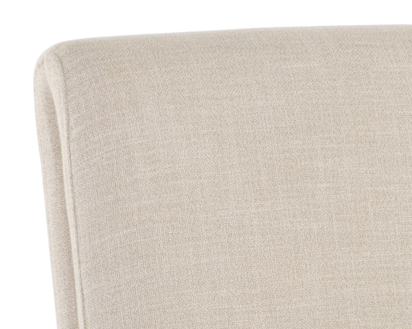 Sunpan Cascata Sculptural Linen Upholstered Dining Chair with Curved Silhouette for Modern Rooms 109692V