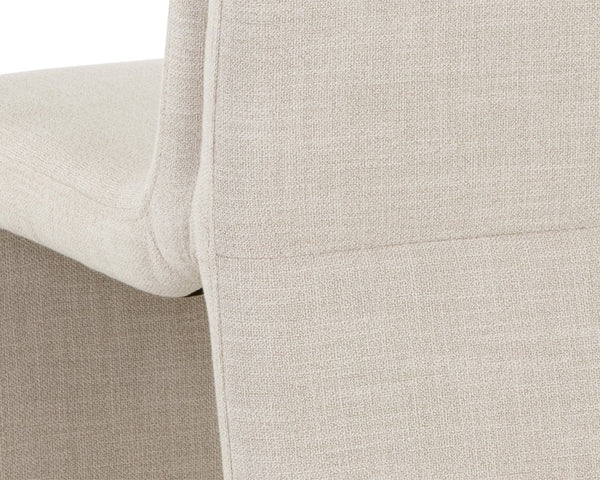 Sunpan Cascata Sculptural Linen Upholstered Dining Chair with Curved Silhouette for Modern Rooms 109692V