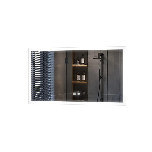 English Elm Aurorium Wide Led Vanity Mirror with Defogger and Touch Controls for Bathroom B2731P478351