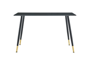English Elm Modern Sintered Stone Rectangular Dining Table with Metal Legs for Four Seats Dark Gray W3493S00014