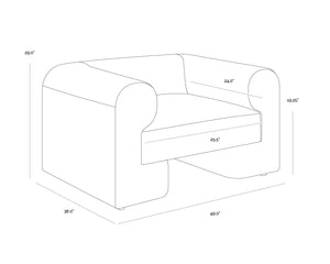 Sunpan Ionic Sculptural Accent Chair Curved Wraparound Arms Upholstered Living Room Seating 109732