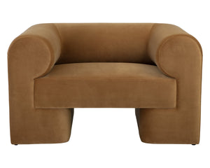 Sunpan Ionic Sculptural Accent Chair Curved Wraparound Arms Upholstered Living Room Seating 109732
