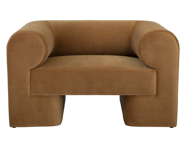 Sunpan Ionic Sculptural Accent Chair Curved Wraparound Arms Upholstered Living Room Seating 109732