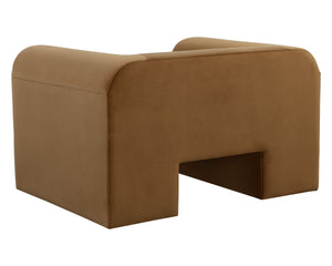 Sunpan Ionic Sculptural Accent Chair Curved Wraparound Arms Upholstered Living Room Seating 109732